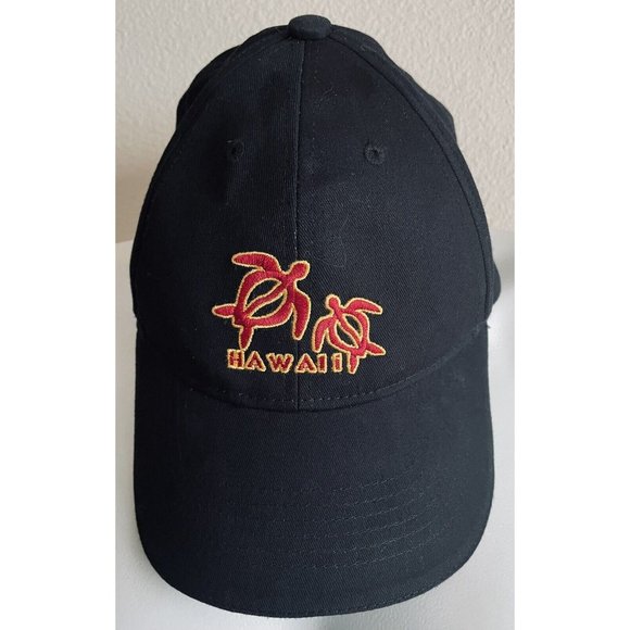 Hawaiian Headwear Black Red Turtle and Hawaii Embroidered Snapback Cap Hat - Picture 1 of 6